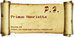 Primus Henrietta névjegykártya