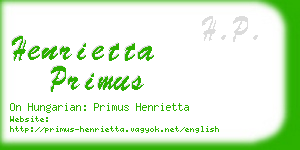 henrietta primus business card